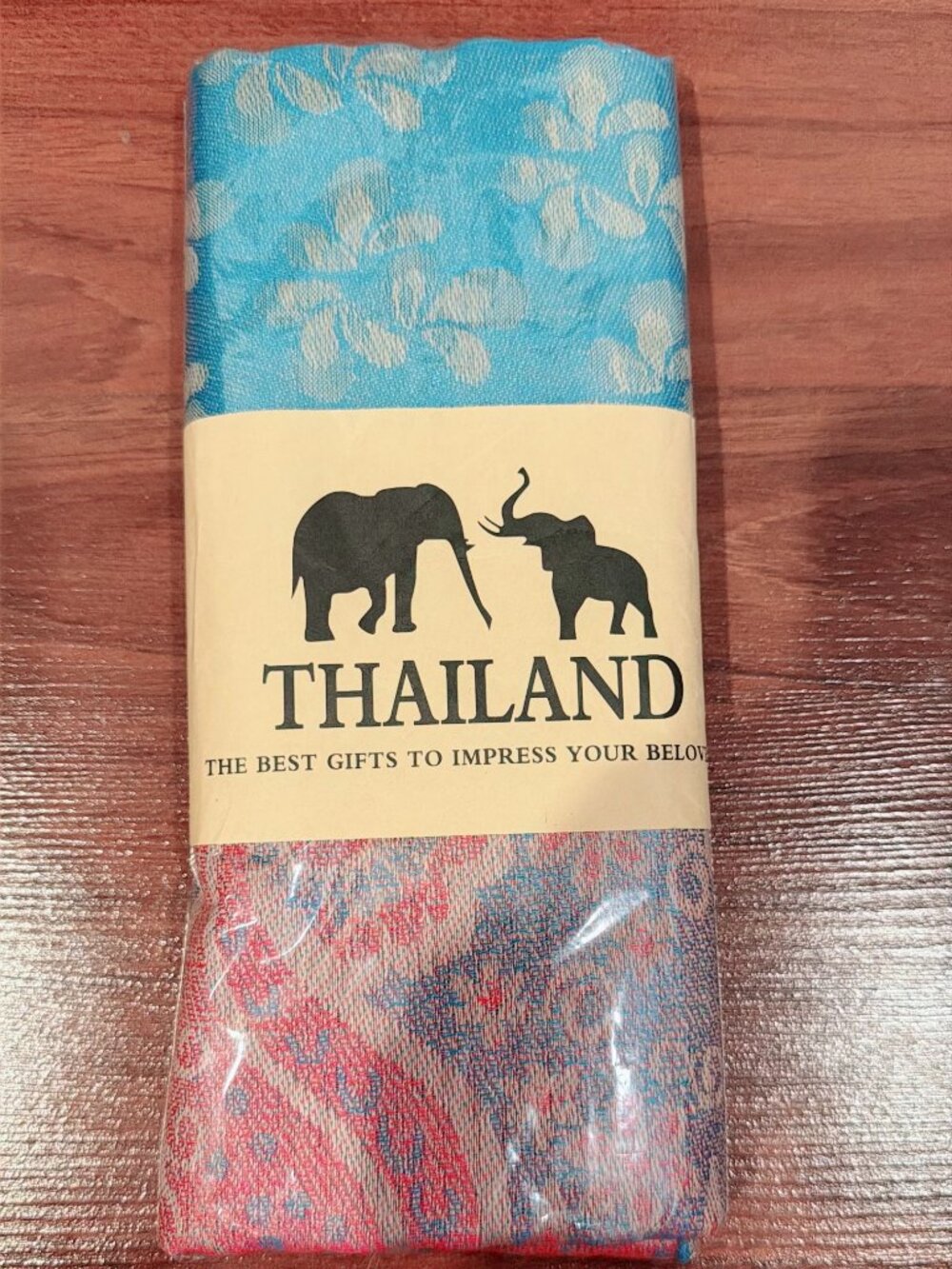 Thailand Souvenir Pashmina Scarf Wrap Floral Paisley Blue Pink NWT